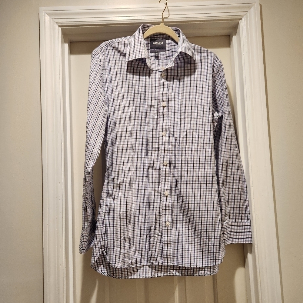Bonobos Daily Grind Wrinkle Free Dress Shirt 15 1/2 34